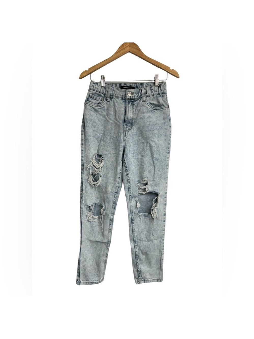 Bluenotes 90’s High Rise Mom Jeans - Light Wash Distressed - Size 2